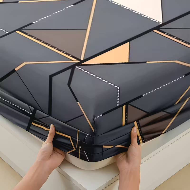 1-Piece Modern Geometric Polyester Fitted Sheet Set 120cm*200cm