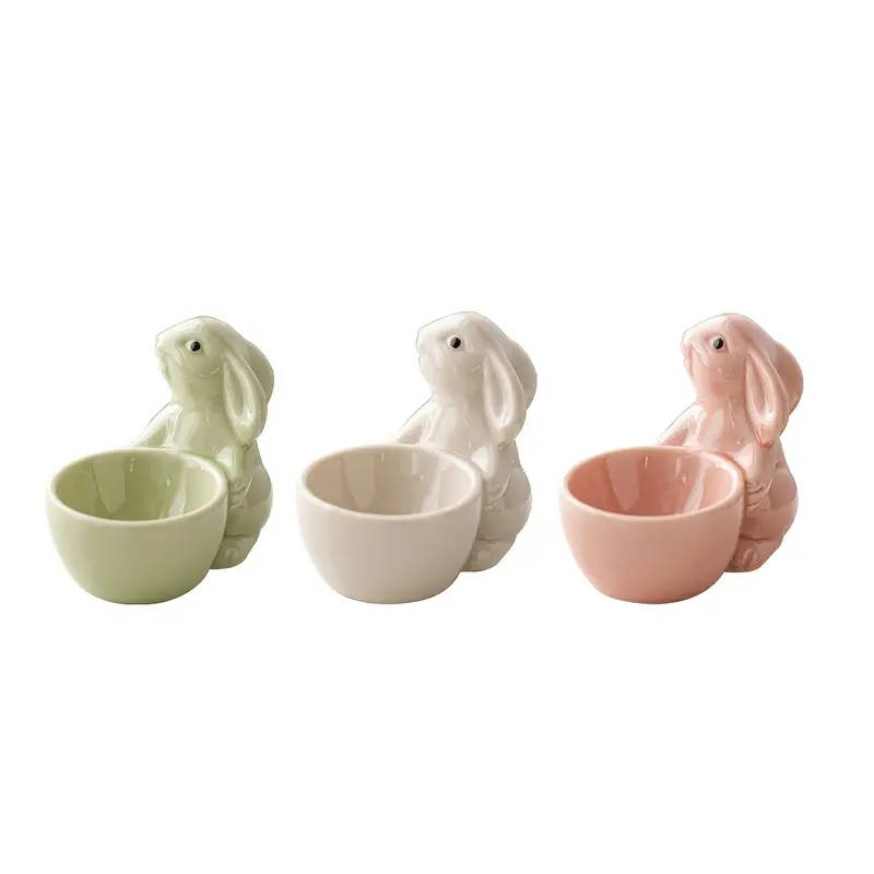 Ceramic Rabbit Egg Cup Holder