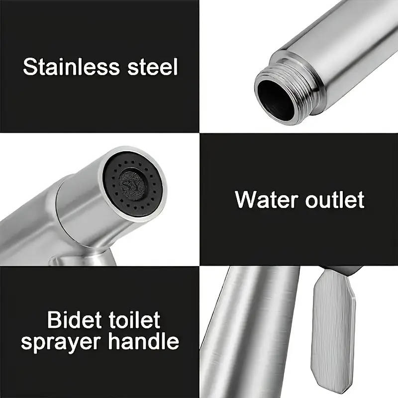 3pcs High-Pressure Stainless Steel Handheld Shower Set