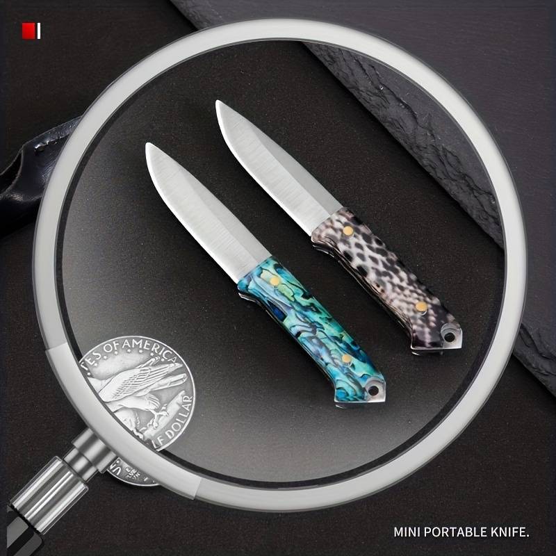 1pc Exquisite Small Straight Knife Pocket Knife Portable Stainless Steel Mini Utility Key