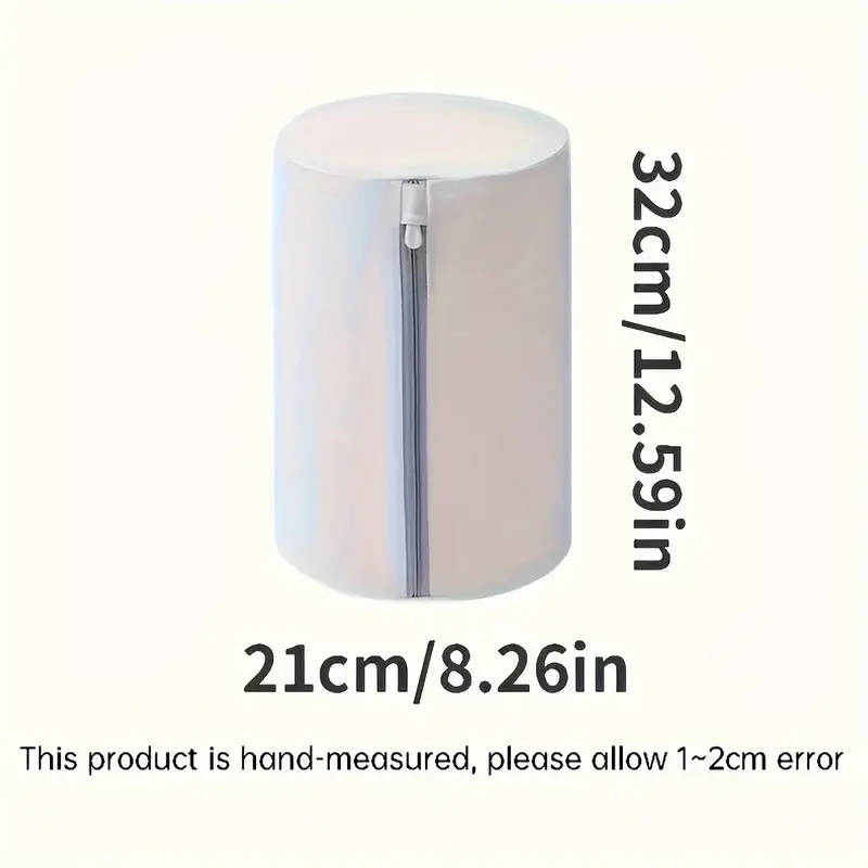 1pc Durable Polyester Mesh Laundry Bag for Shoes Zippered Round Washing Machine Organizer for Sneake