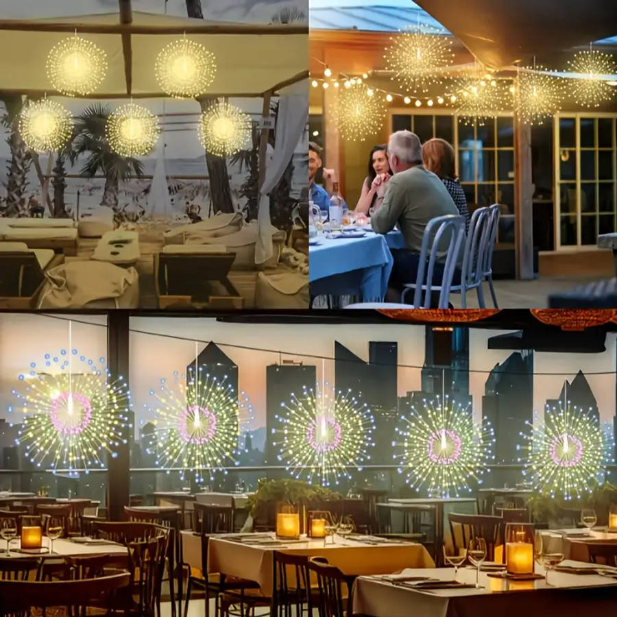 4 Strings Of Led Fireworks Colourful