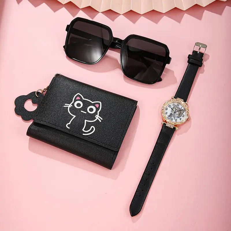 Set of 3 Stylish Black Wallets for Women Perfect As a Holiday Gift for Her