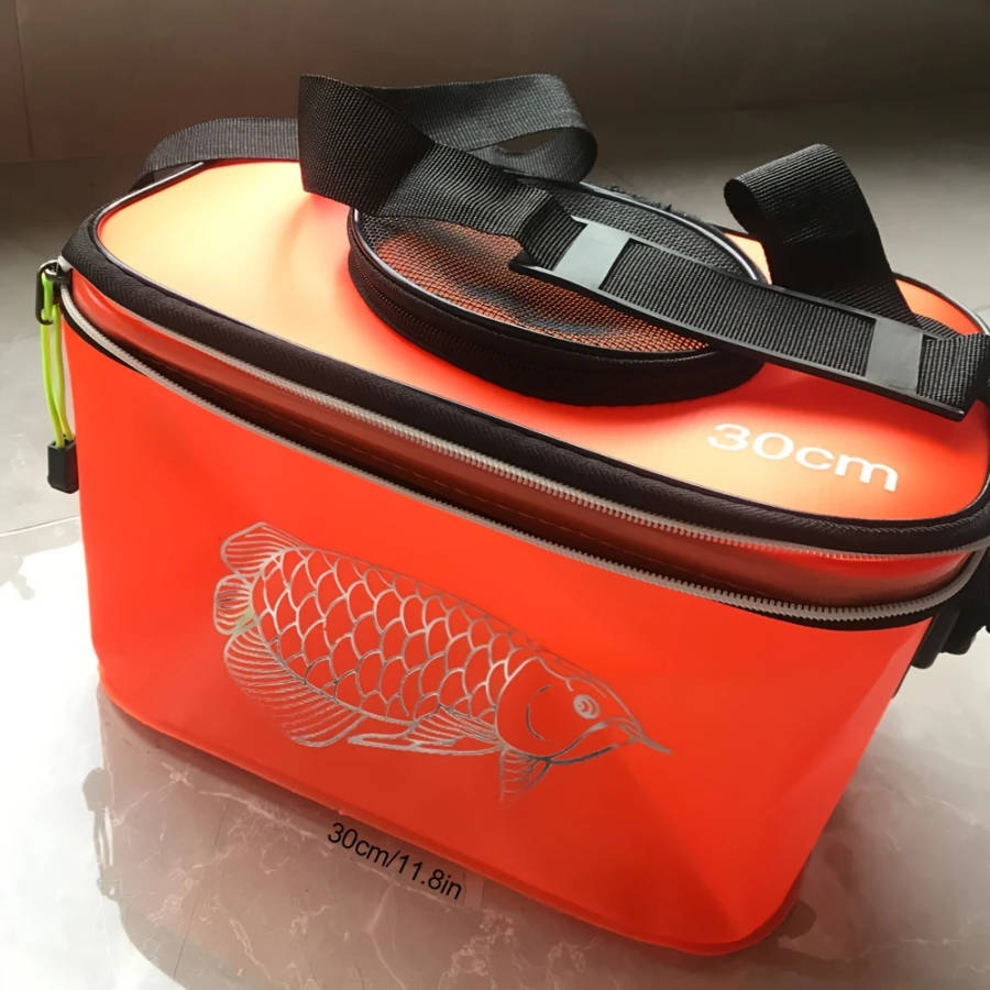 1pc Waterproof EVA Fishing Tackle Storage Bag Durable PVC Material Leakproof Fish Cooler Bag with Sh
