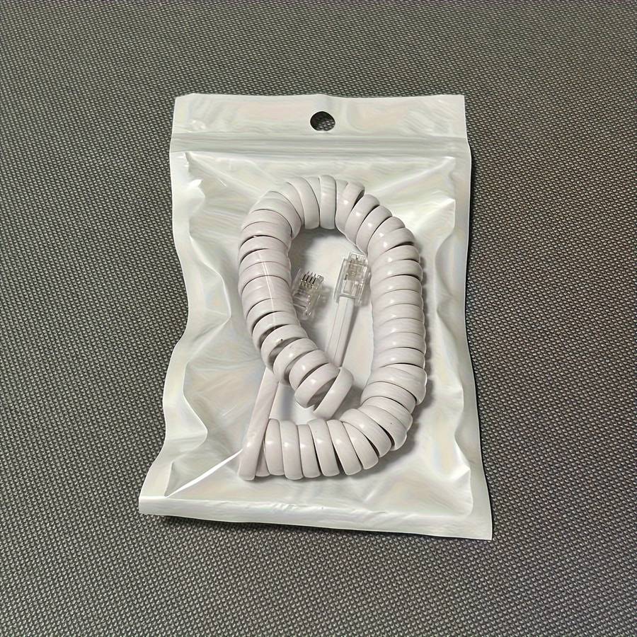 1pc Fleximax 2-Meter Single-Line Telephone Receiver Coiled Cable 4P4C Connector Durable Plast