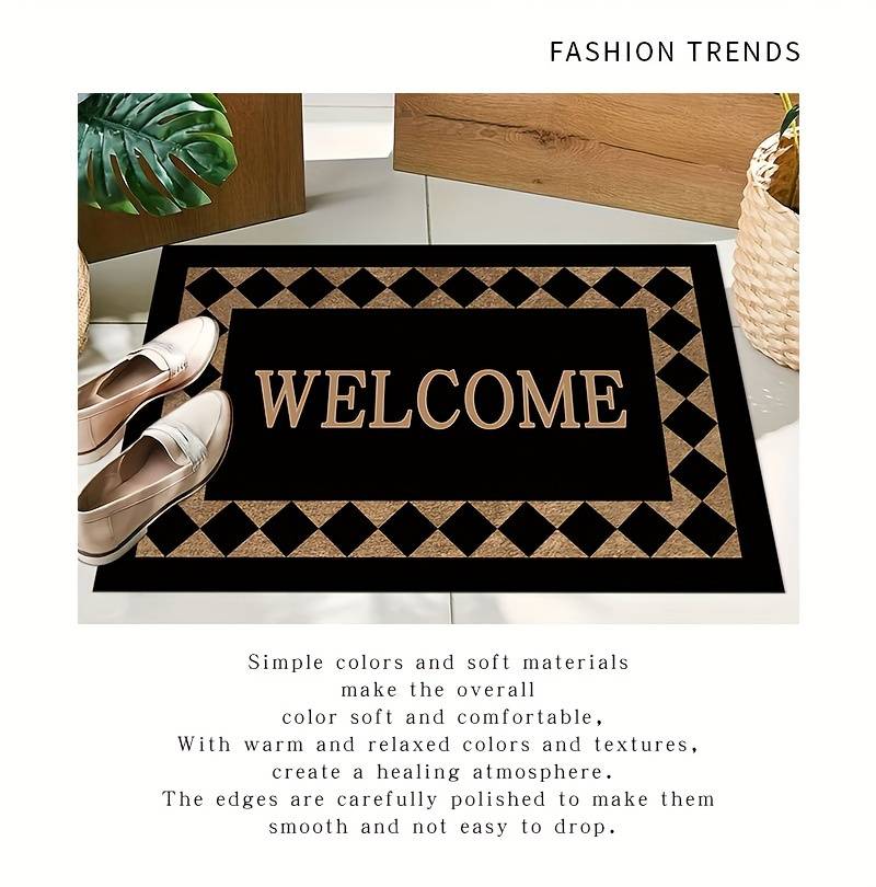 1Pc 60x90cm 23.6x35.4inch Light Luxury Plaid Floor Mat