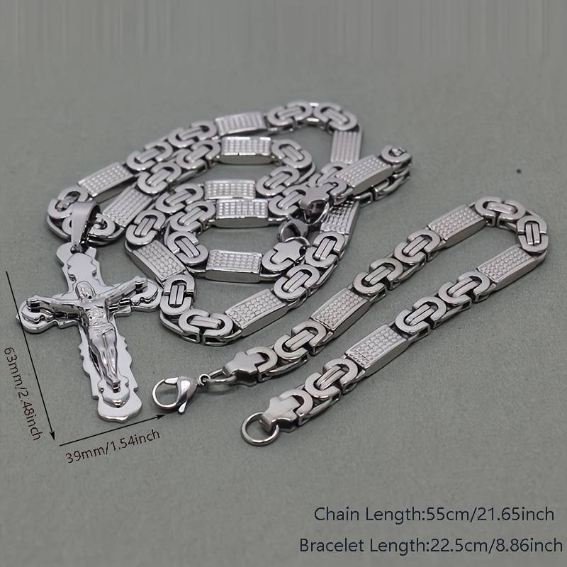 1 Piece Cross Add Necklace Add Bracelet Jesus Theme Pendant