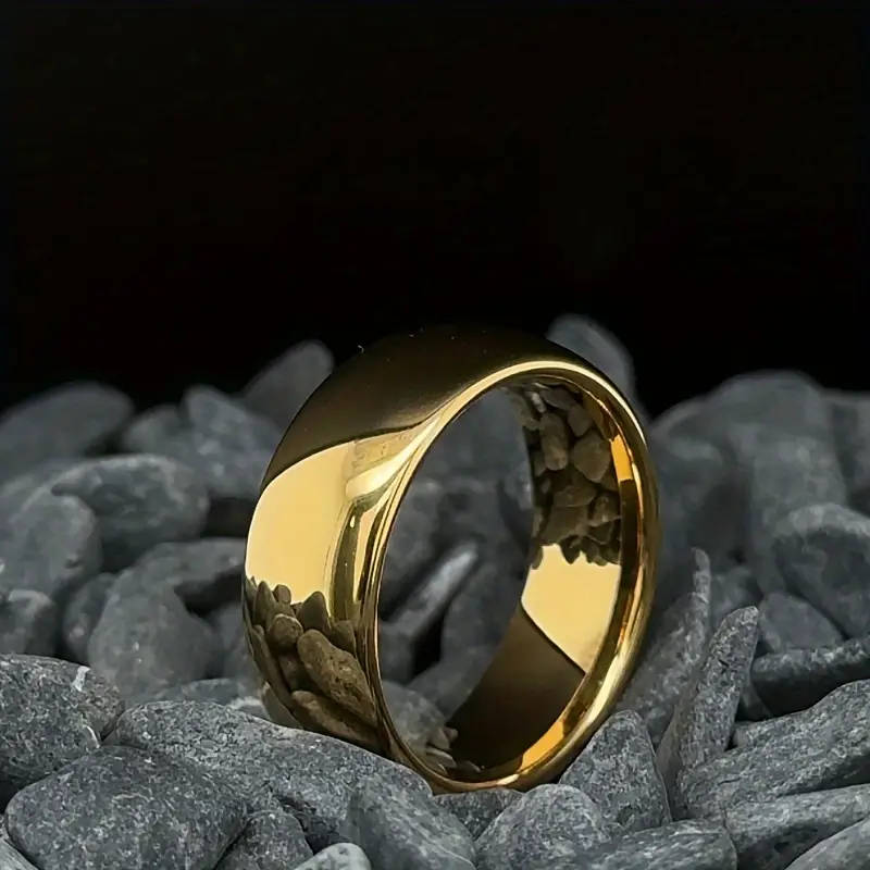 24K Gold Plated Stainless Steel Single Ring