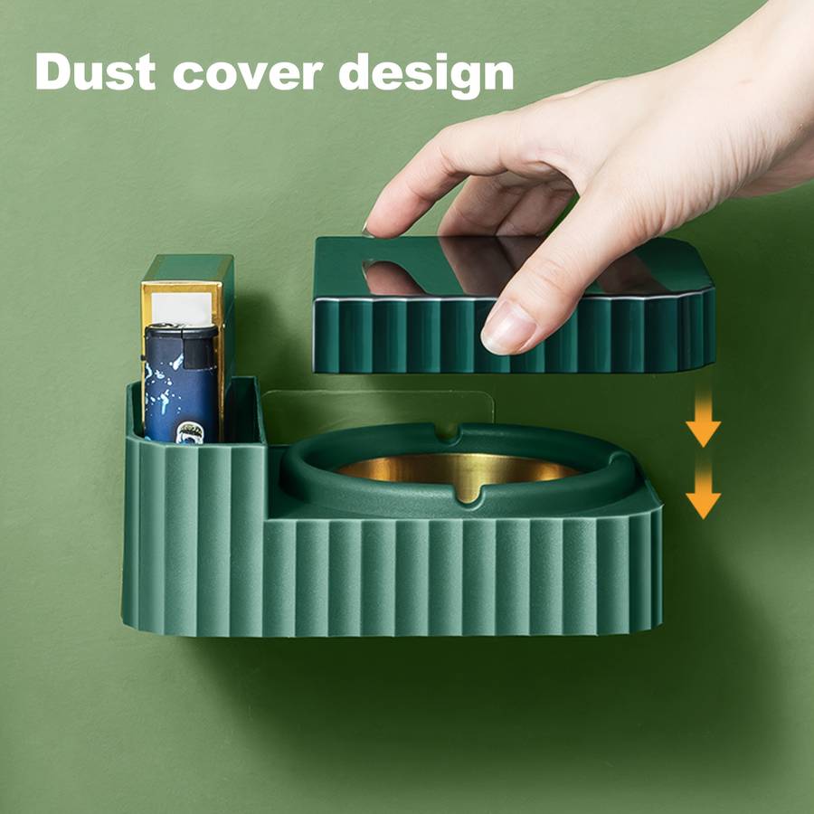 1pc Ashtray Stainless Steel Ashtray Slot Can be hung or placed on the table 3 storage slots