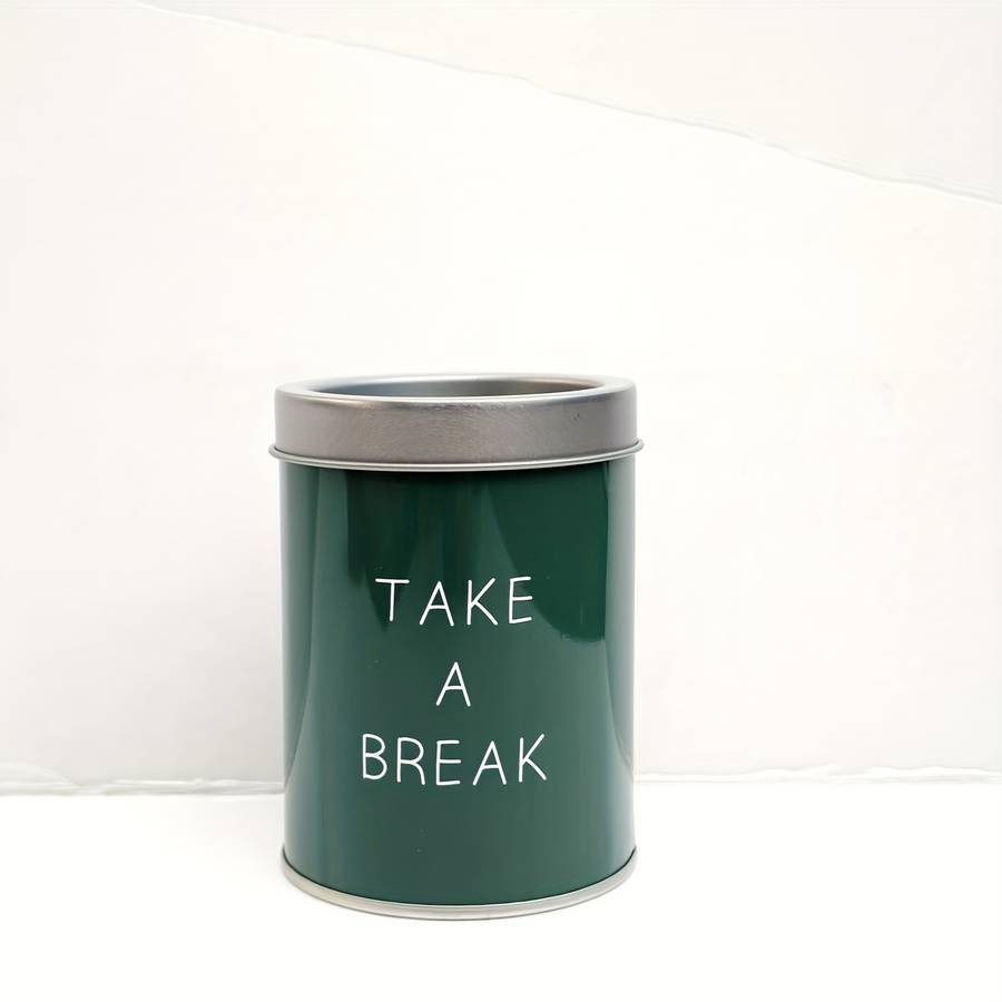 Chic Minimalist Portable Container with Lid Take a Break Inspire or Relax Design