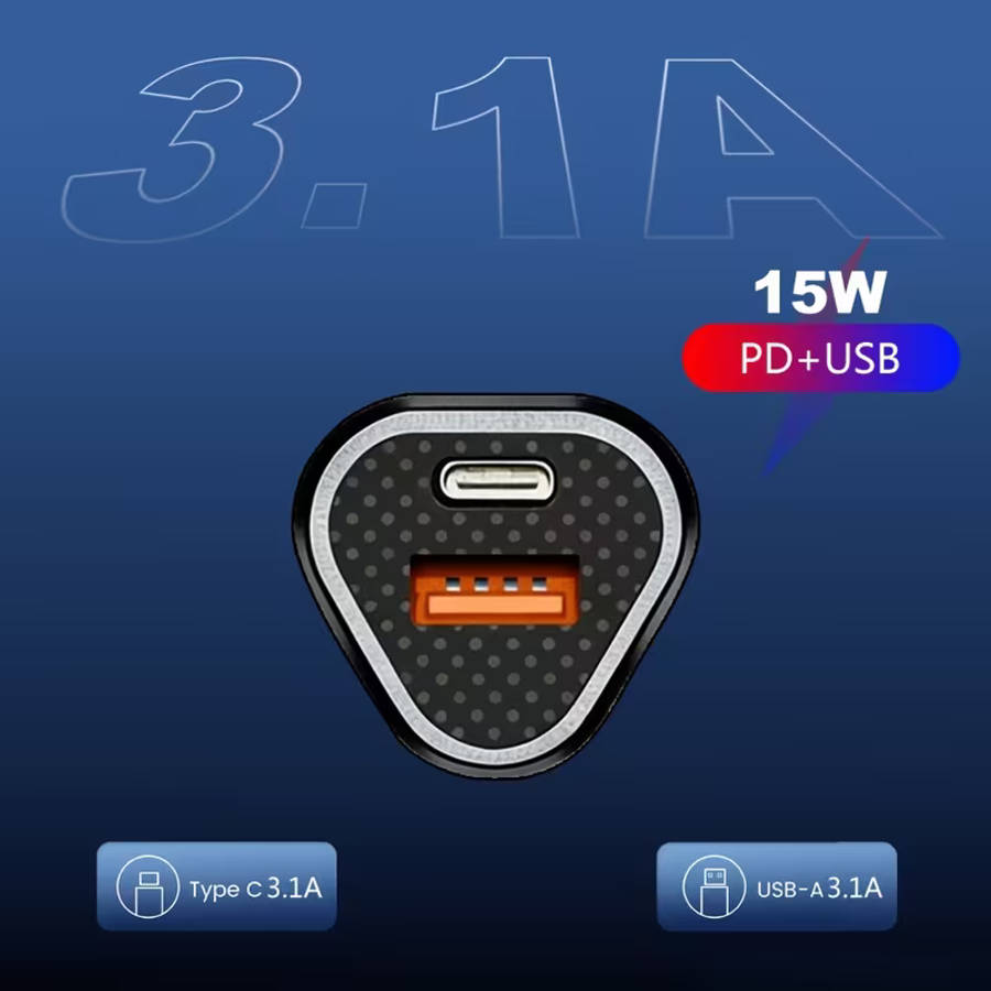 3.1A Fast Charging Dual Port USB Charger Car Cigarette Lighter Adapter