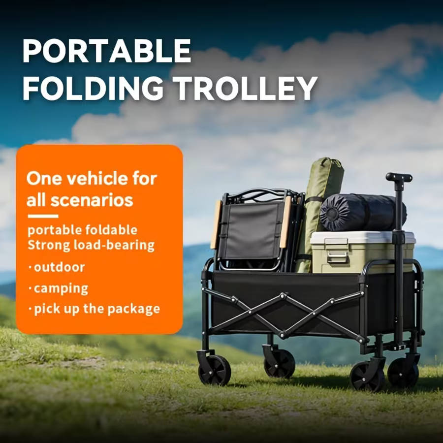 Folding Wagon Stainless Steel Trolley