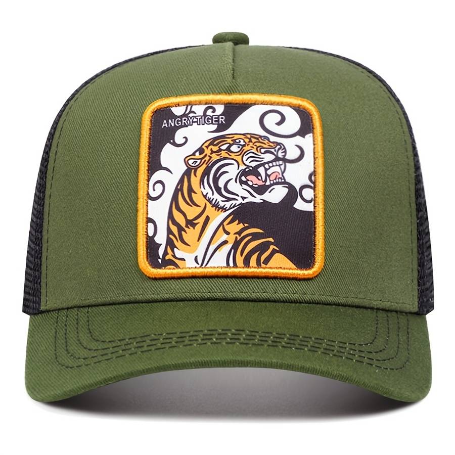 Stylish Cartoon Embroidered Baseball Cap with Sun Protection Mesh