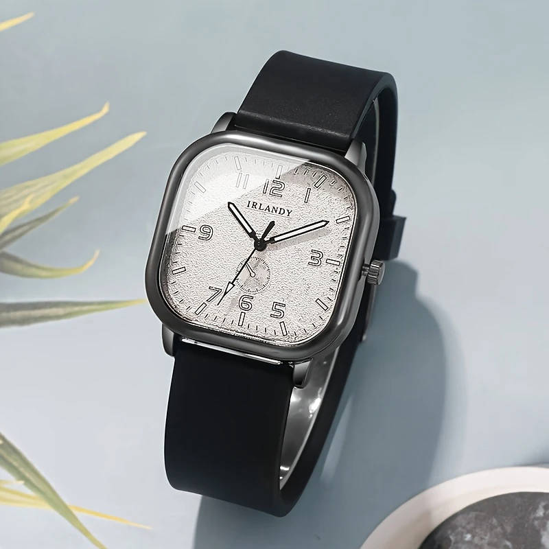 1pc Stylish Men's Square Dial Quartz Watch Perfect Gift For Boyfriend Family On Birthdays Holidays