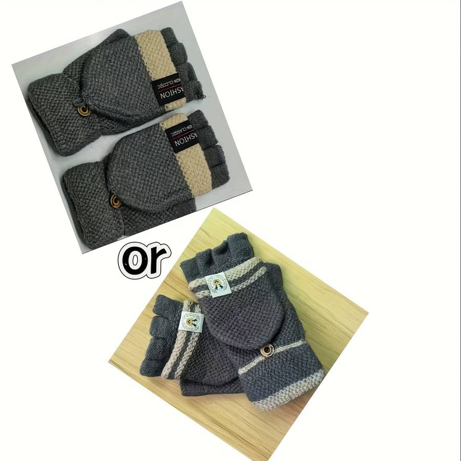 1 Pair Color C Warm Gloves