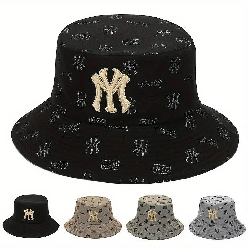 1pc Unisex Trendy Bucket Hat With Letters Pattern Sun Protection Casual Hat Suitable For Daily Wear
