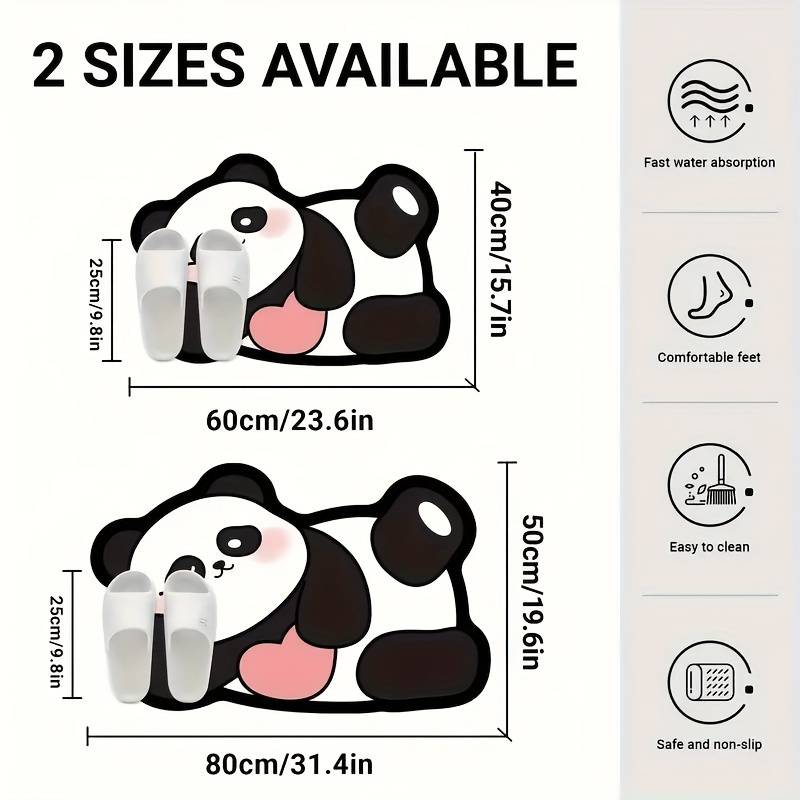 1Pc 19.68x31.49inch 50x80cm Love Panda Floor Mat