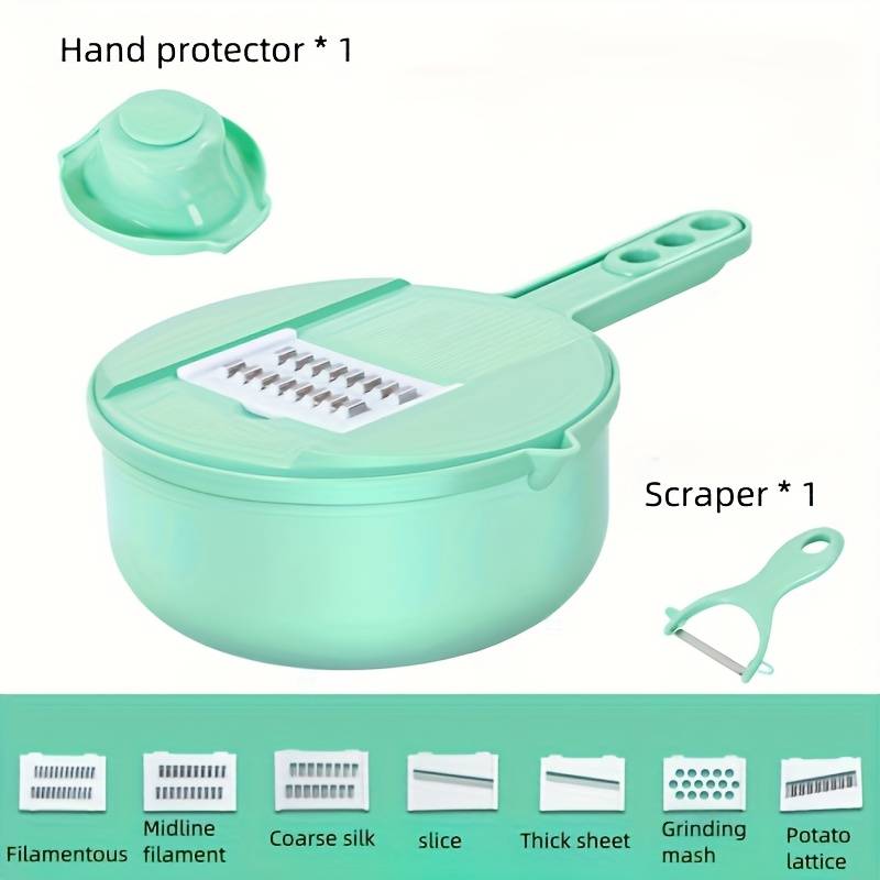 1pc Commercial Grade Stainless Steel 9pcs Set of Vegetable Shredders and Slicers Multifunctional V