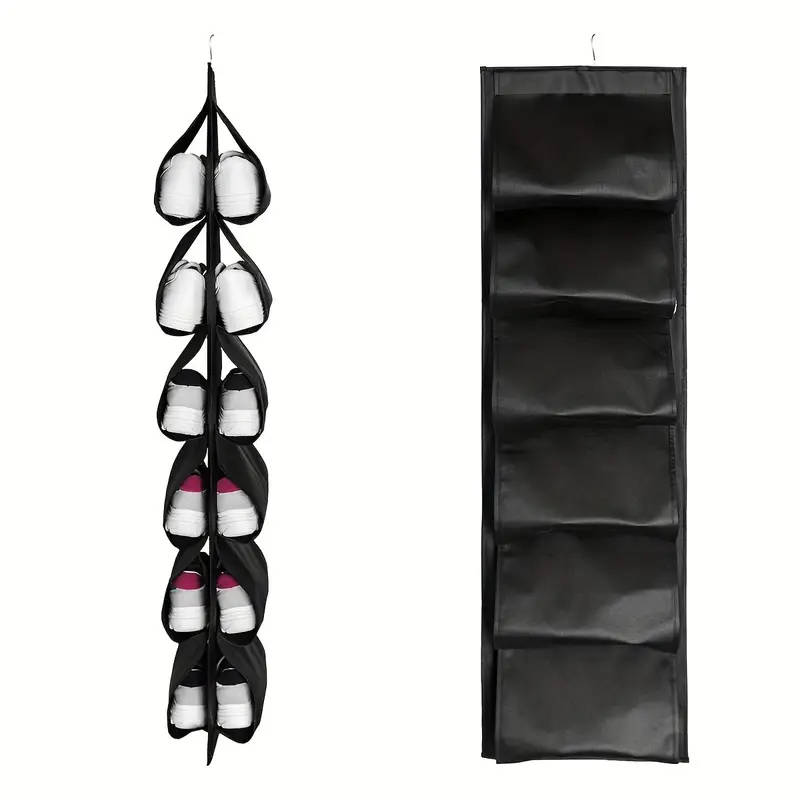 12-Compartment Foldable Dustproof Hanging Shoe Storage Bag