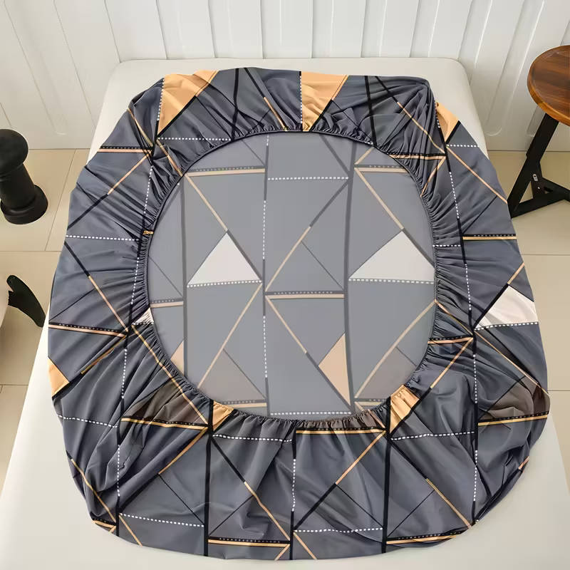 1-Piece Modern Geometric Polyester Fitted Sheet Set 120cm*200cm