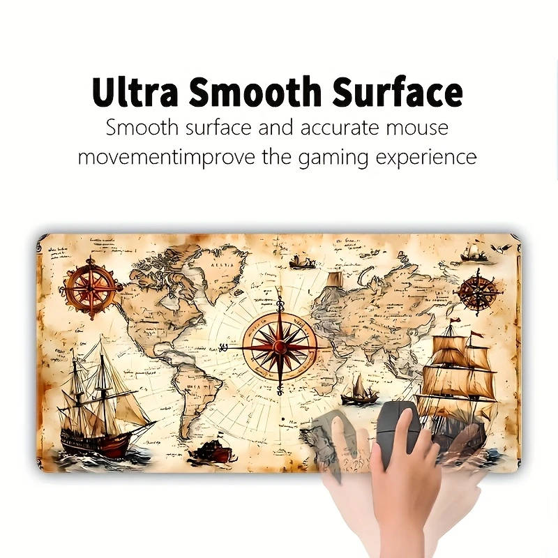 1pc 40x90cm Vintage Nautical Map Mouse Pad Extended Desk Mat