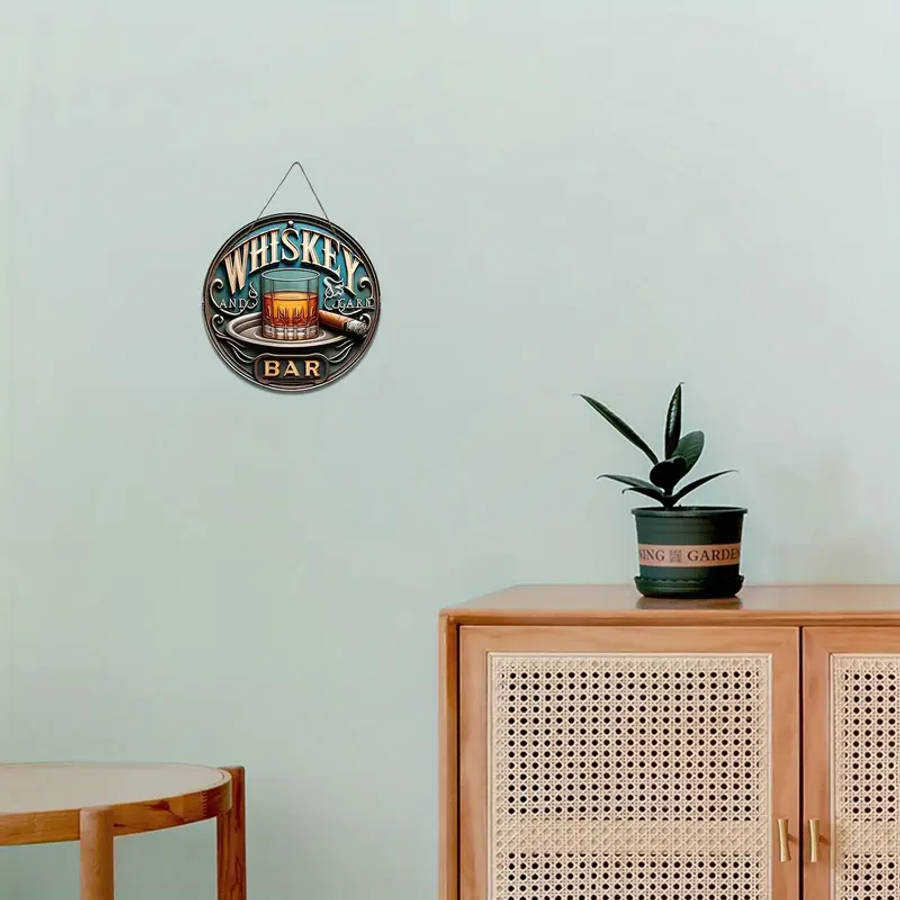 Timeless Vintage-Style Wooden Bar Sign Classic Wall Hanging Decor