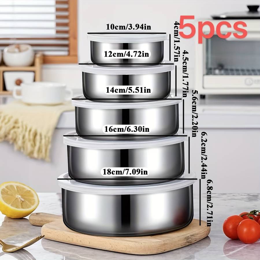 5pcs set of food storage containers with lids suitable for vegetables fruits kitchen supplie