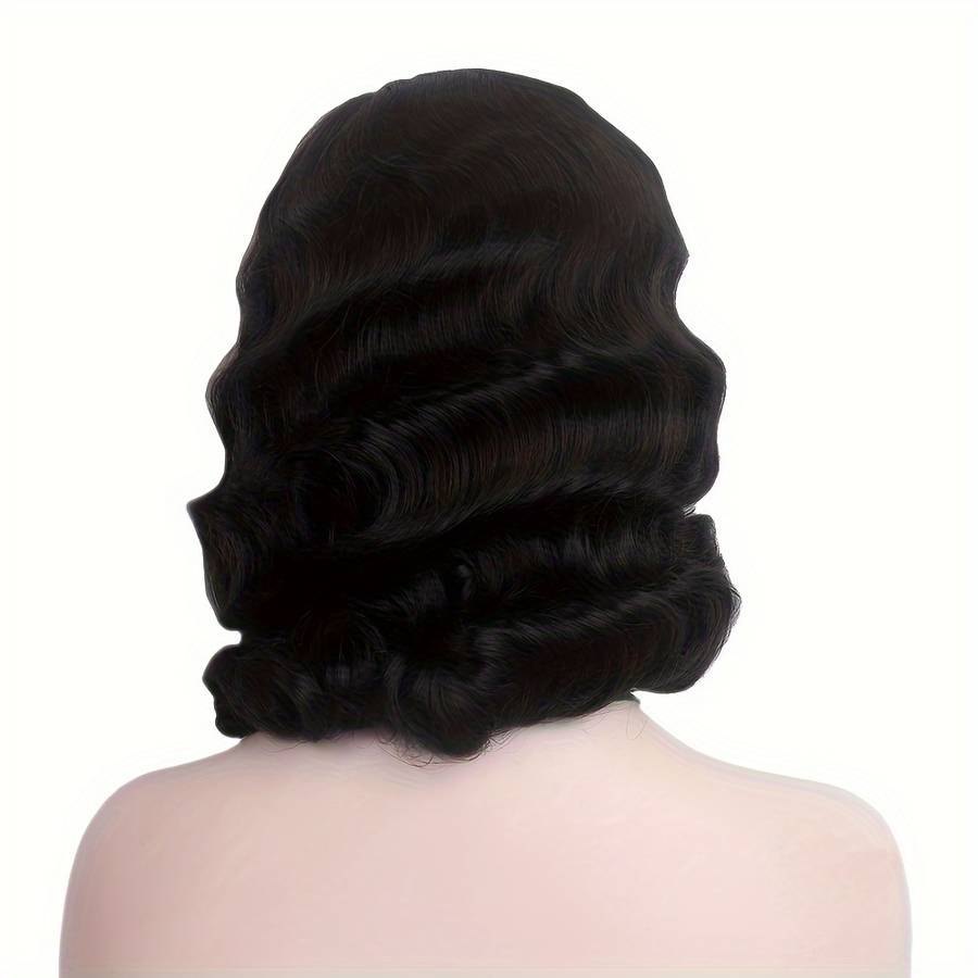 1Pc Black 35.56cm Fashion Design Wig