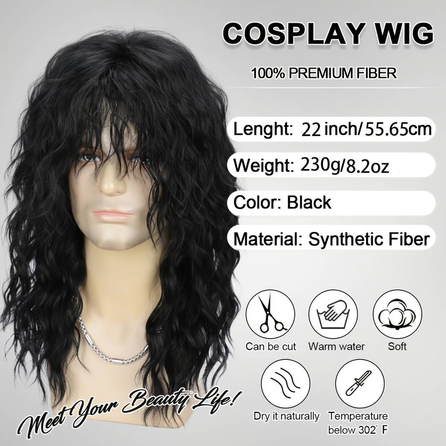 1Pc Black Fashion Design Wig