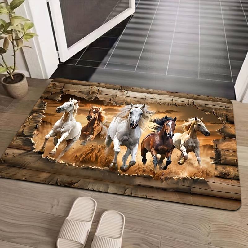 1Pc 19.69x31.49inch 50x80cm Wooden Wall Floor Mat