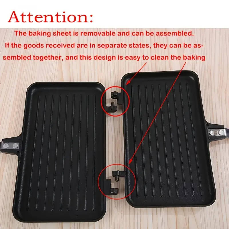 Non-Stick Aluminum Alloy Double-Sided Frying Pan With Handle