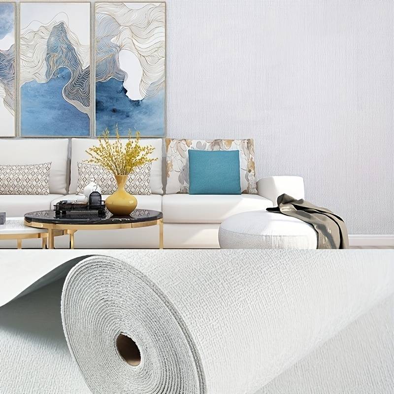 2 Rolls Wall StickersLinen Pattern   Beige