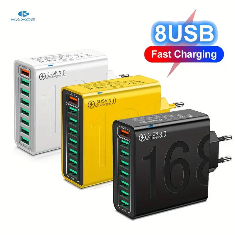 1pc Multiport Fast Charging USB Wall Phone Charger Adapter QC 3.0 USB Phone Charger for iPhone