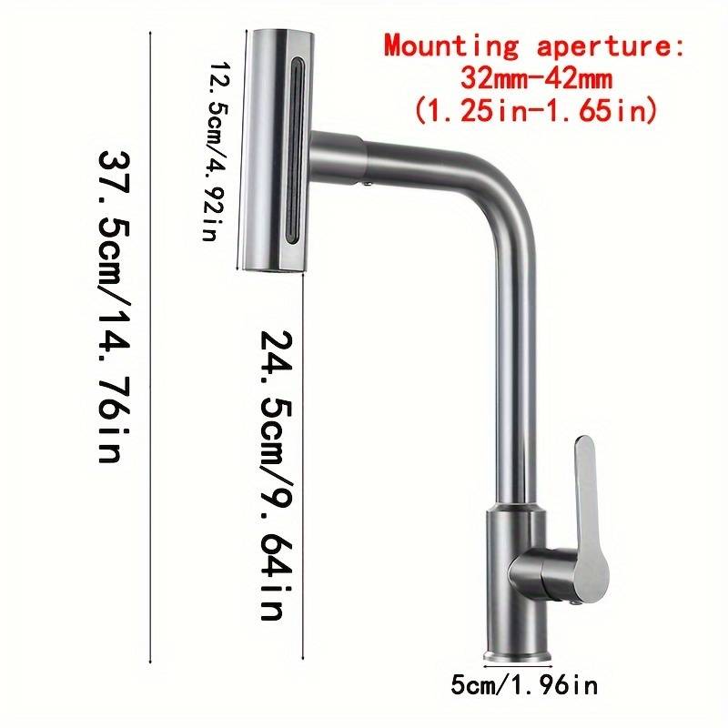 1pc Commercial Not Four Modes Of Outlet Kitchen Faucet With Sprayer Plus 60CM Inlet Pipe Rotary Sp