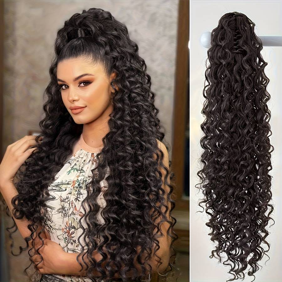 1Pc Black 66.04cm Fashion Design Wig