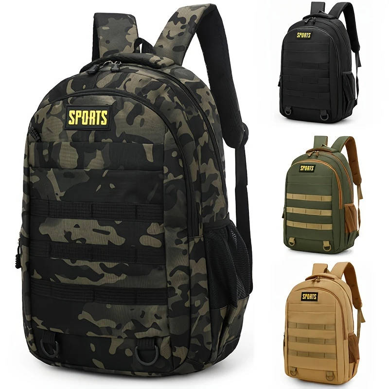 1pc Mens Casual Nylon Backpack with Laptop Compartment Lightweight Adjustable Straps Zipper Closure