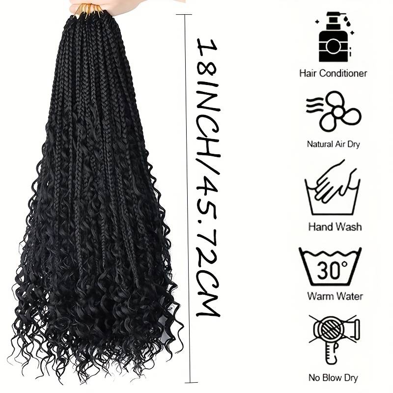 1Pc Black 45.72cm Fashion Design Wig