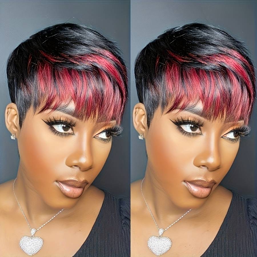 1Pc Burgundy 20.32cm Fashion Design Wig