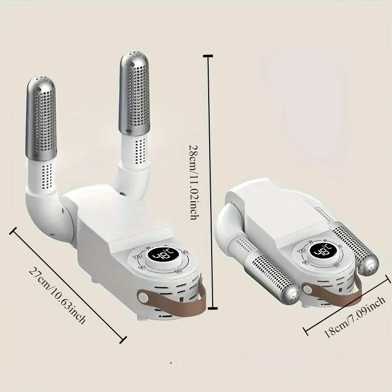 1pc Portable Shoe Dryer Quick-Dry Deodorize Quiet Operation with Smart Timer Foldable Design for Wor