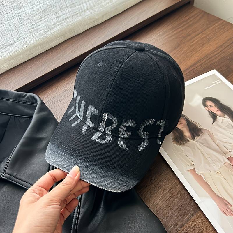 1pc Women'S Breathable Cotton Blend Baseball Cap with THE BEST Stitching Adjustable Fit Frayed