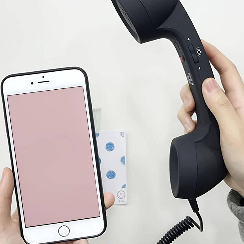 1Pc Retro Style Landline Phone Attachments For Mobile Devices Featuring 3.5Mm Jack Wired Handset Wit