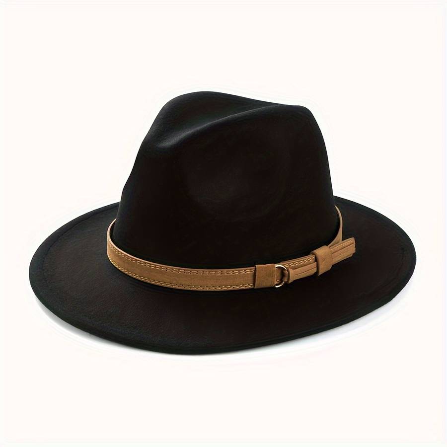 1pc Fashion Retro Top Hat Simple Wide Brim Jazz Hat