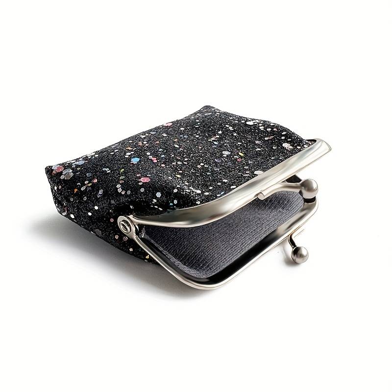 1pc Festive Glitter Mini Pouches 4 Colorful Sparkly Coin Purses with Zipper Closure Perfect for