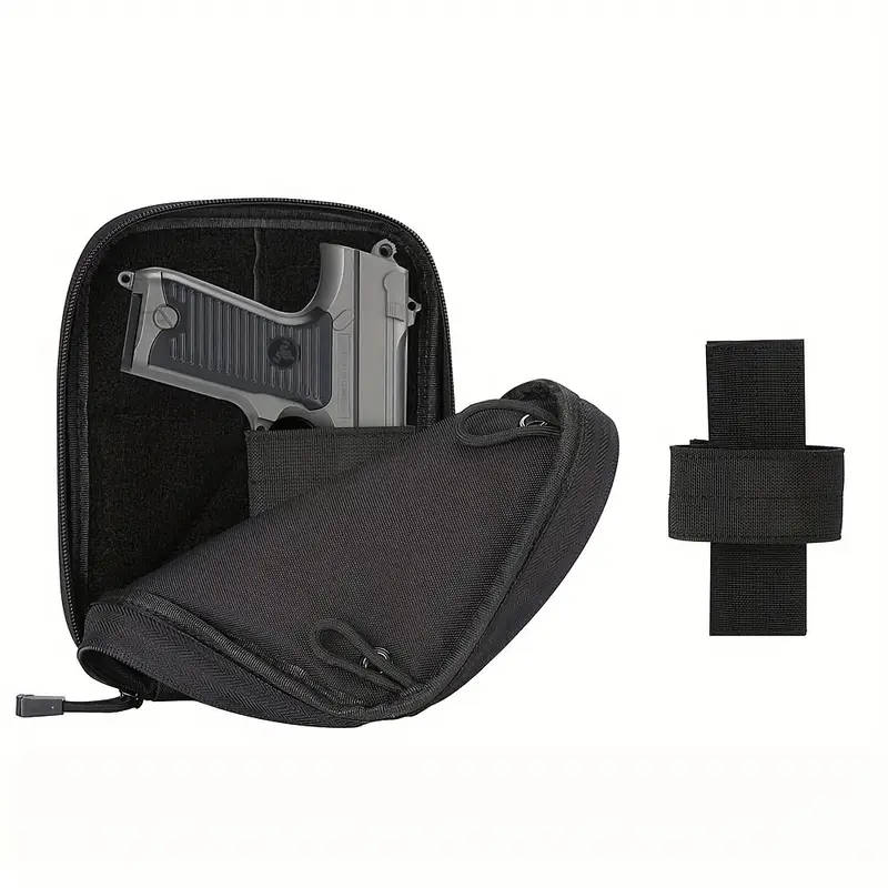 1pc Classic Ambidextrous Nylon Gun Holster with Zipper Closure Versatile Concealed Carry Waist Bag f