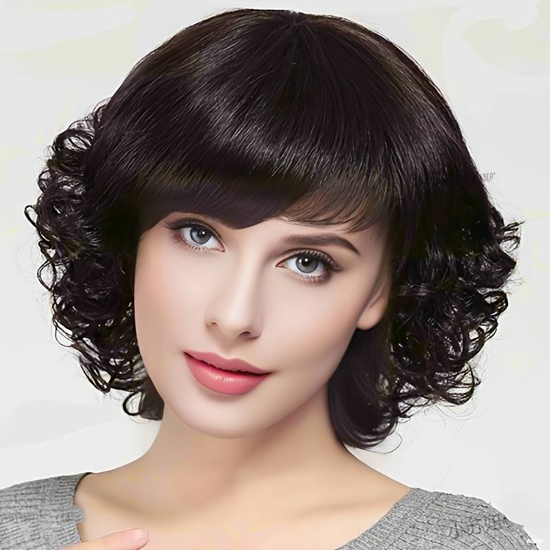 1Pc Black 35.56cm Fashion Design Wig