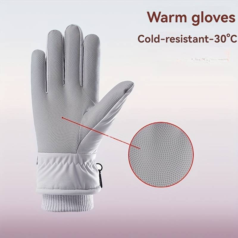 1 Pair Black And White Warm Gloves