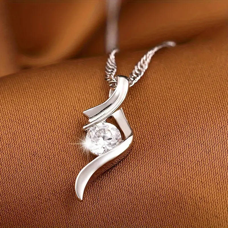Elegant White Hollow Teardrop Pendant Necklace