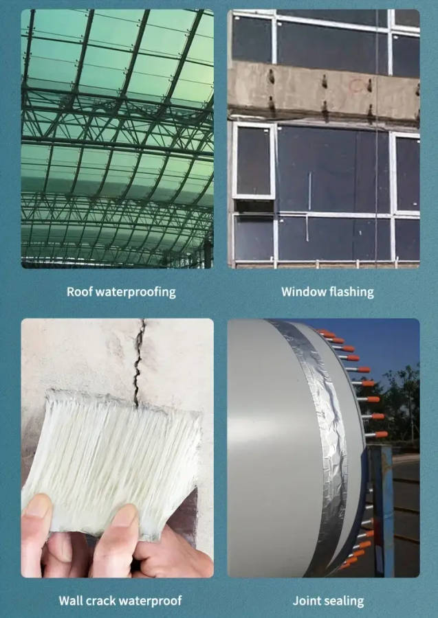 1 roll super   waterproof   butyl tape heat resistant leakproof seal for roofs pipes and walls patching roof leakage sealing tape details 2