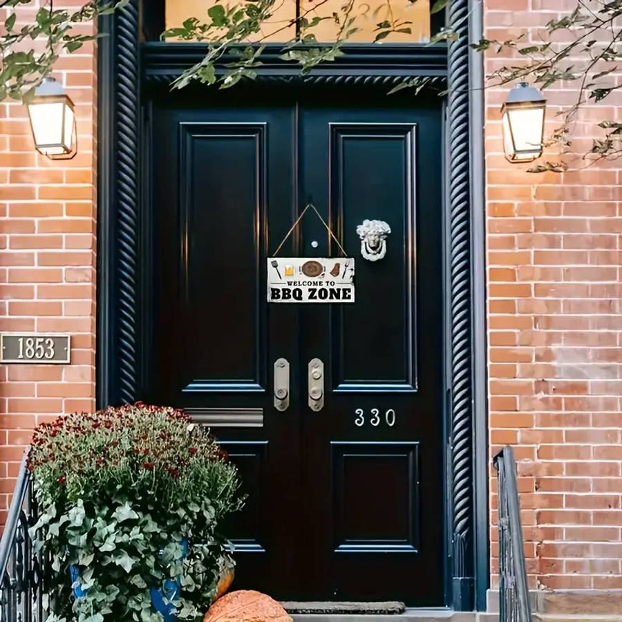 Backyard Highlight Rustic Wooden Bbq Welcome Sign Perfect
