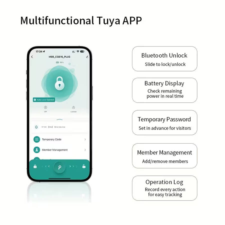 1 Set Fingerprint Password Smart Door Lock